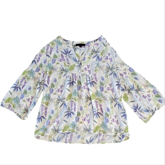 EC RACHEL ROY PEASANT TOP W/ FLOWERS AND LEAVES SZ.XL - Picture 1 of 5